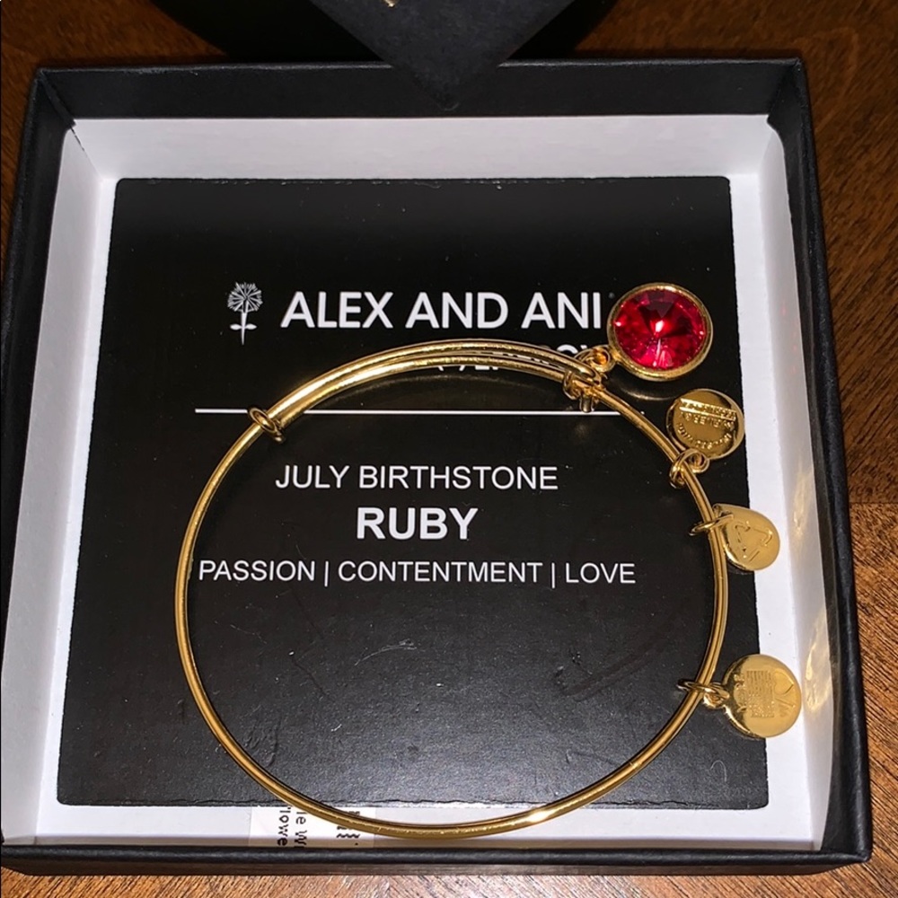 NWOT Alex and Ani Ruby Birthstone Bracelet - Picture 4 of 7